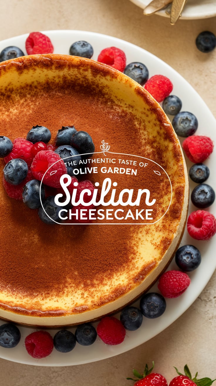 Discover the Authentic Taste of Olive Garden Sicilian Cheesecake, a copycat recipe that brings the rich and creamy essence of this beloved dessert right to your kitchen. With its luscious flavor and perfect balance of sweetness, this cheesecake is a delightful way to impress your family and friends with a treat that tastes just like the original. Dive into this recipe and recreate a restaurant favorite at home!