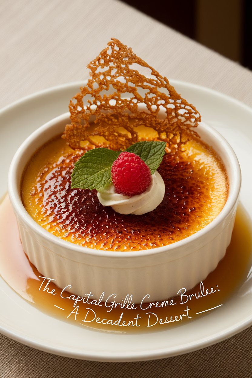 Elevate your dining experience with a homemade version of The Capital Grille’s decadent Crème Brûlée. Our comprehensive guide offers all the tips you need to recreate this classic dessert, from infusing the cream with vanilla to mastering the art of caramelizing the sugar. Enjoy the satisfaction of serving a dessert that rivals the original in flavor and presentation!