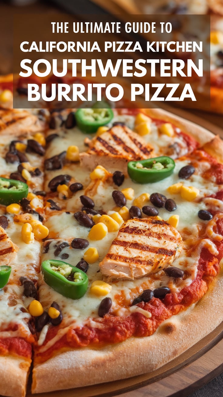 Transform your pizza night with our Southwestern Burrito Pizza copycat recipe, designed to capture the exciting flavors of California Pizza Kitchen. Featuring a delicious combination of spicy chicken, fresh veggies, and a savory sauce, you'll enjoy every bite of this irresistible dish that brings the taste of the southwest straight to your table!