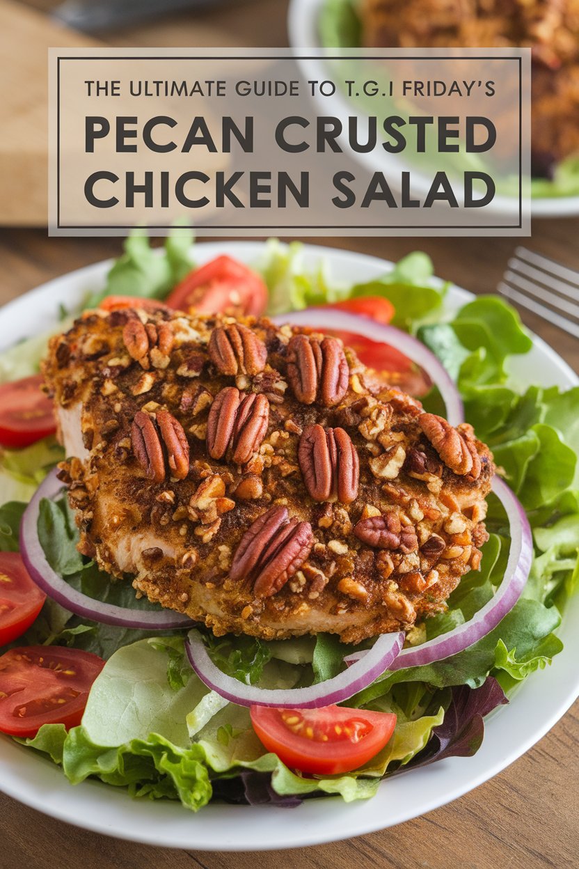 Experience the delightful flavors of T.G.I. Friday's Pecan Crusted Chicken Salad in your own kitchen! Our easy-to-follow recipe breaks down how to prepare tender chicken with a crispy pecan crust, complemented by a mix of fresh vegetables and a creamy dressing. Treat yourself to a delicious salad that's every bit as satisfying as the restaurant favorite.