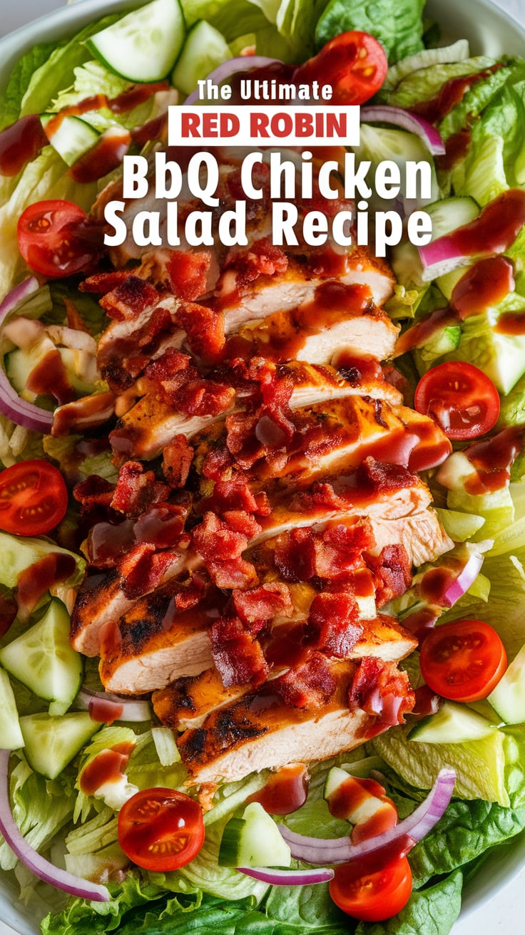 Bring the beloved flavors of Red Robin into your kitchen with our copycat BBQ Chicken Salad recipe that captures the essence of the restaurant favorite. This delicious salad combines tender grilled chicken, crispy greens, and a rich BBQ dressing, delivering that mouthwatering taste you crave, all from the comfort of home.