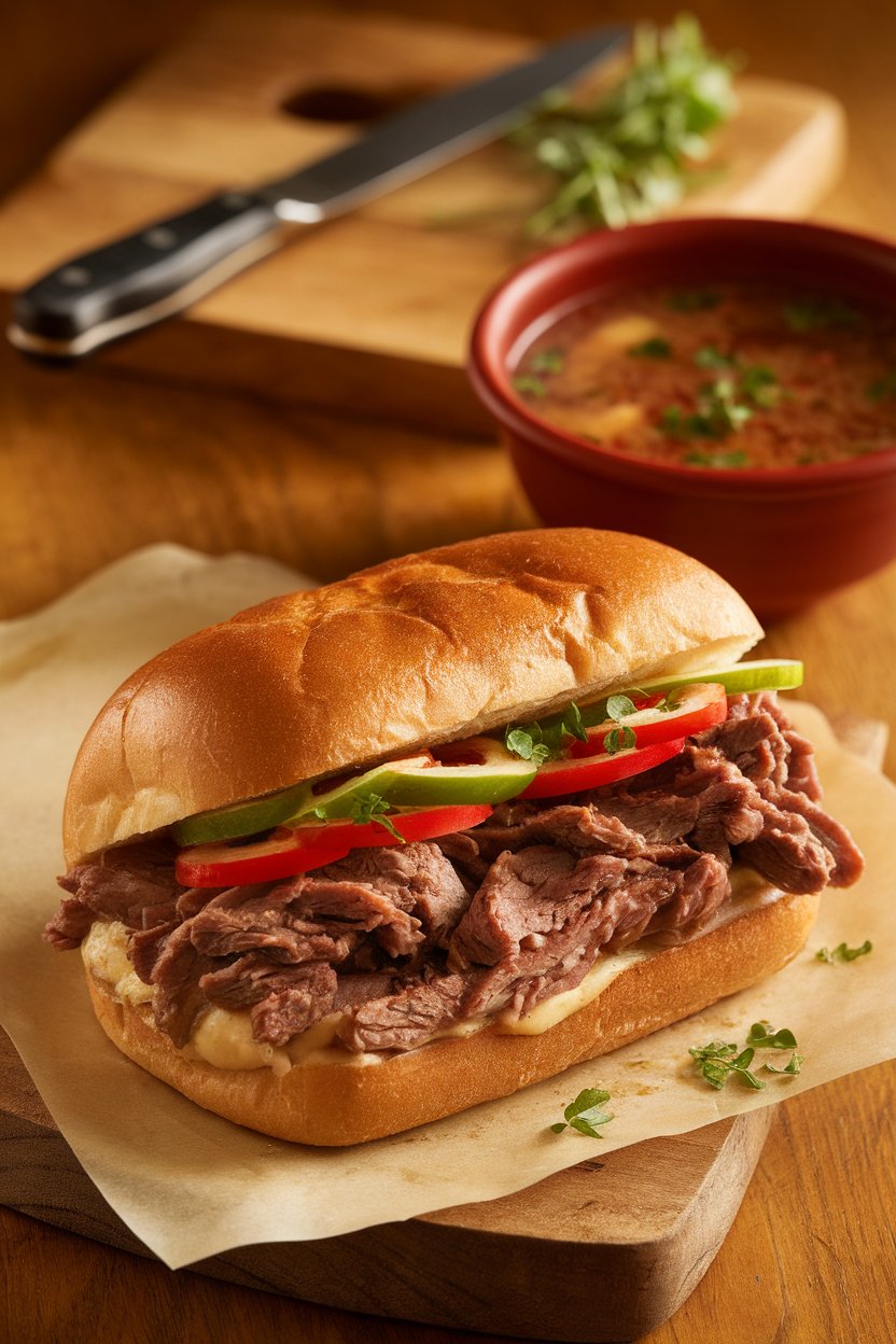 Satisfy your cravings for Portillo's famous Italian Beef Sandwich right at home with our ultimate copycat recipe. This guide provides all the tips and tricks to recreate the tender, flavorful beef and savory jus that will transport you back to Chicago with every bite. Prepare for a sandwich that tastes just like the original!
