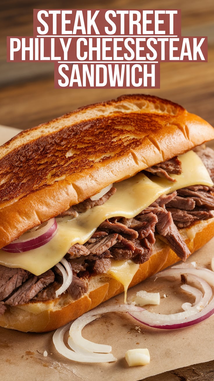 Experience the joy of making your own Steak Street Philly Cheesesteak Sandwich with this detailed copycat recipe that captures the essence of this beloved dish. With tender steak, fresh ingredients, and luscious cheese all packed into a warm roll, you'll be transported straight to the streets of Philadelphia with every delicious bite.
