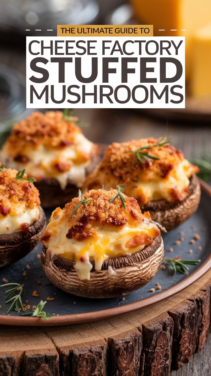 Explore the versatility of this recipe by customizing the stuffing to suit your taste. Whether you prefer adding fresh herbs, spices, or even sautéed vegetables, you can put your spin on these delicious mushrooms while still capturing the authentic flavors of the original Cheese Factory dish.