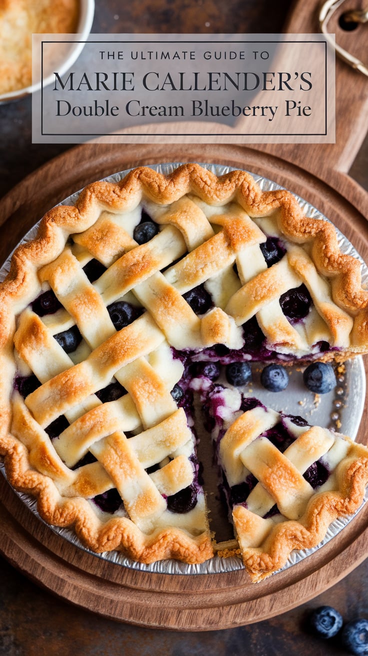 Experience the delightful flavors of Marie Callender's famous Double Cream Blueberry Pie with this expertly crafted copycat recipe that replicates every aspect of the beloved original. This dessert features a buttery crust filled with plump blueberries and enveloped in a rich, creamy filling, ensuring each bite bursts with sweetness and nostalgia.