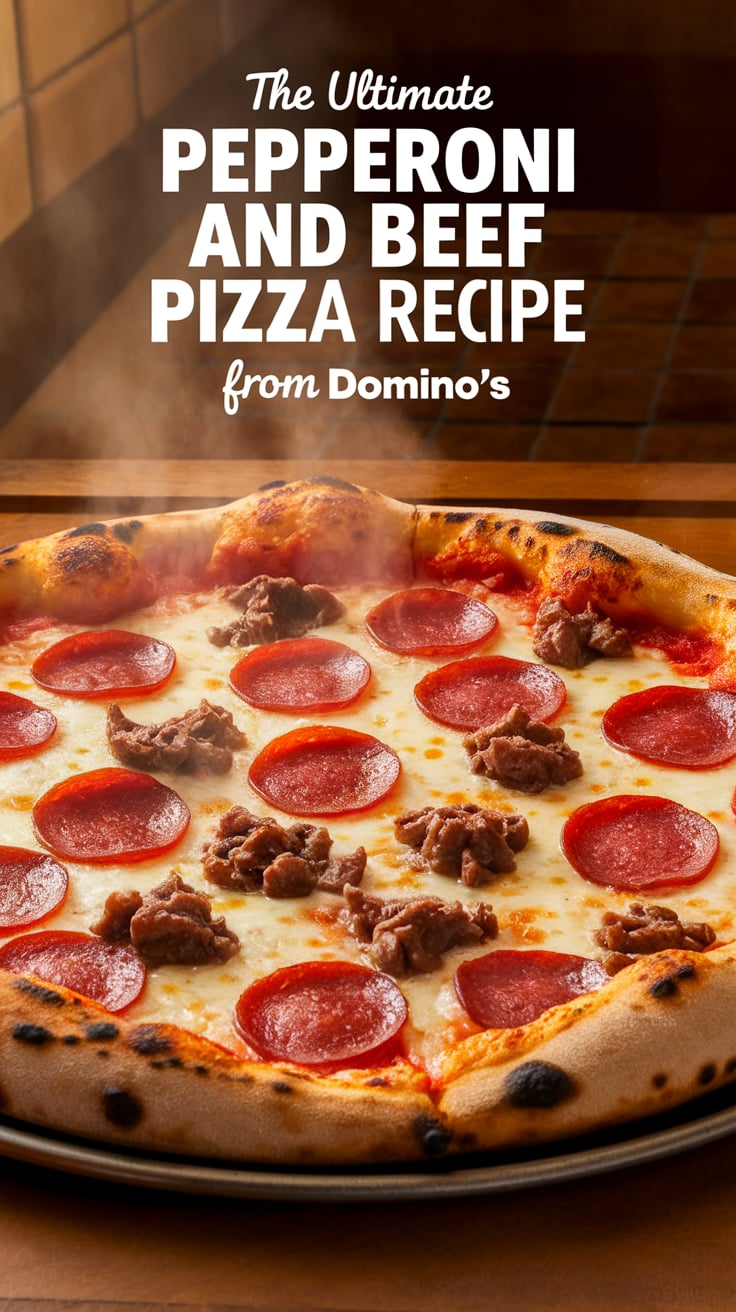 Recreate the beloved taste of Domino's with this Ultimate Pepperoni and Beef Pizza Recipe. With its perfect blend of savory toppings and a delicious crust, you won't believe you didn't order out!