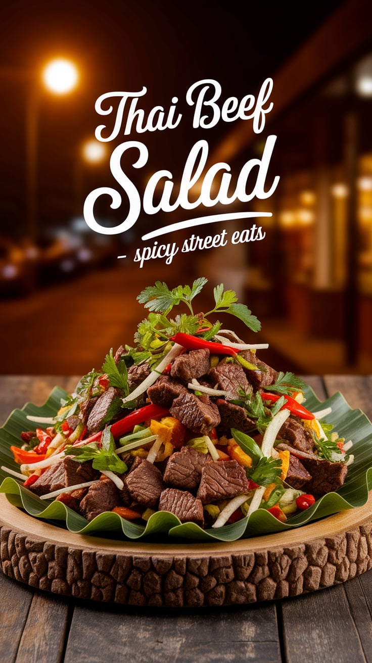 Discover how to recreate the tantalizing taste of Thai street food with our Thai Beef Salad. This recipe perfectly mimics the original, blending fresh veggies and bold flavors for a refreshing meal that will impress any gourmet enthusiast.