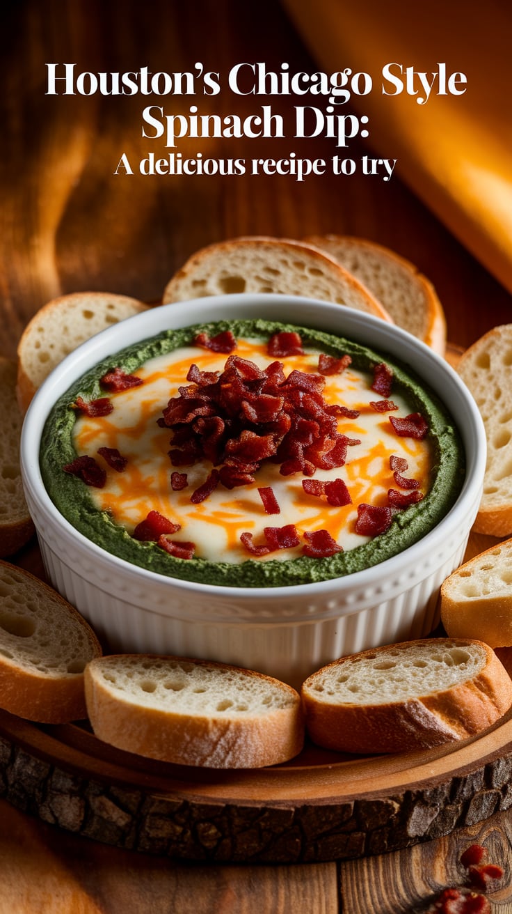 Experience the creamy, cheesy goodness of Houston's Chicago Style Spinach Dip right from your own kitchen! Our delicious copycat recipe captures the rich flavors and velvety texture of the original, making it the perfect appetizer for any gathering. Dive into this culinary delight that will have your guests singing its praises!