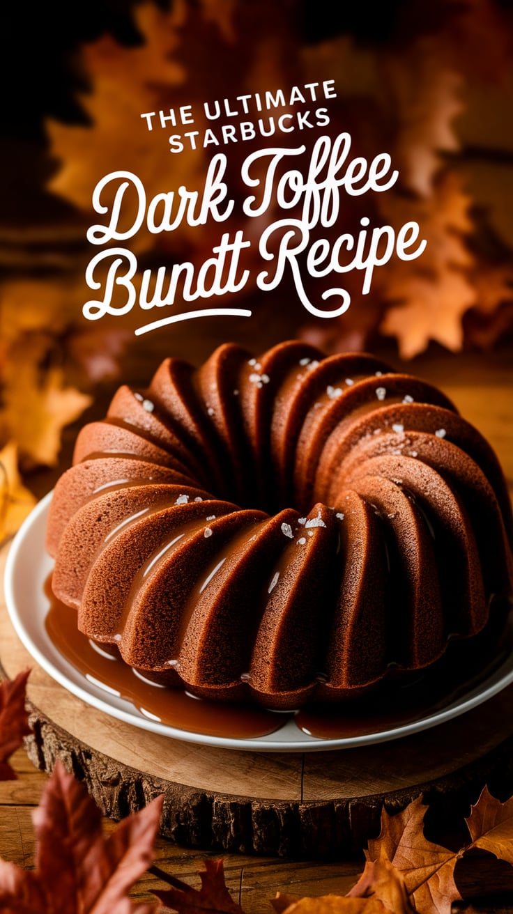 Bring the coffeehouse experience to your dining table with this spot-on replica of the beloved Starbucks Dark Toffee Bundt Cake. Each slice mirrors the original’s unique flavor profile, making it an irresistible dessert for any occasion.