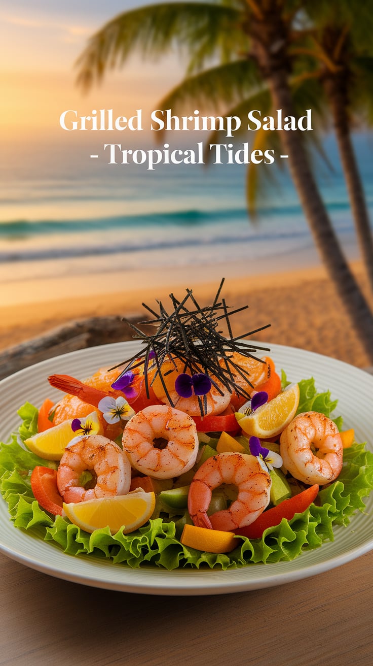Craving the refreshing taste of a seaside getaway? This Grilled Shrimp Salad mirrors the beloved dish from Tropical Tides, combining perfectly cooked shrimp with a medley of crisp vegetables and a zesty dressing that will have you dreaming of sunny shores.
