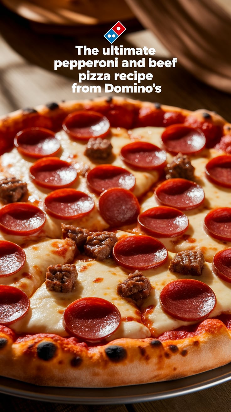 Craving the flavors of your favorite pizza joint? This Ultimate Pepperoni and Beef Pizza Recipe captures the classic taste of Domino's, bringing that authentic pizzeria experience right to your kitchen—without missing a beat.