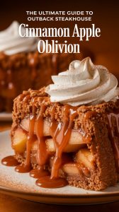 Discover the secrets behind Outback Steakhouse's Cinnamon Apple Oblivion with this delicious copycat recipe. Enjoy a dessert that’s just as moist and flavorful as the original, making it an unforgettable treat for any occasion.