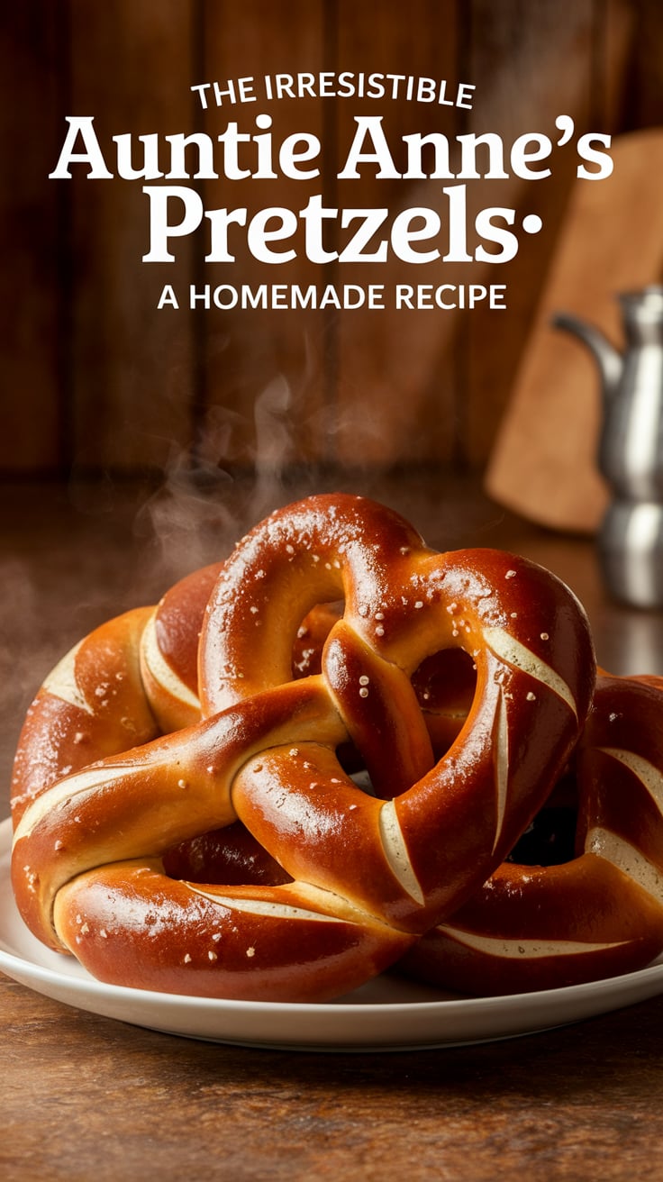 Bring the fun of Auntie Anne's pretzels to your kitchen with this easy copycat recipe. Each bite mirrors the classic treat you love, complete with that signature golden-brown crust and irresistible chewy texture that makes these pretzels a favorite.