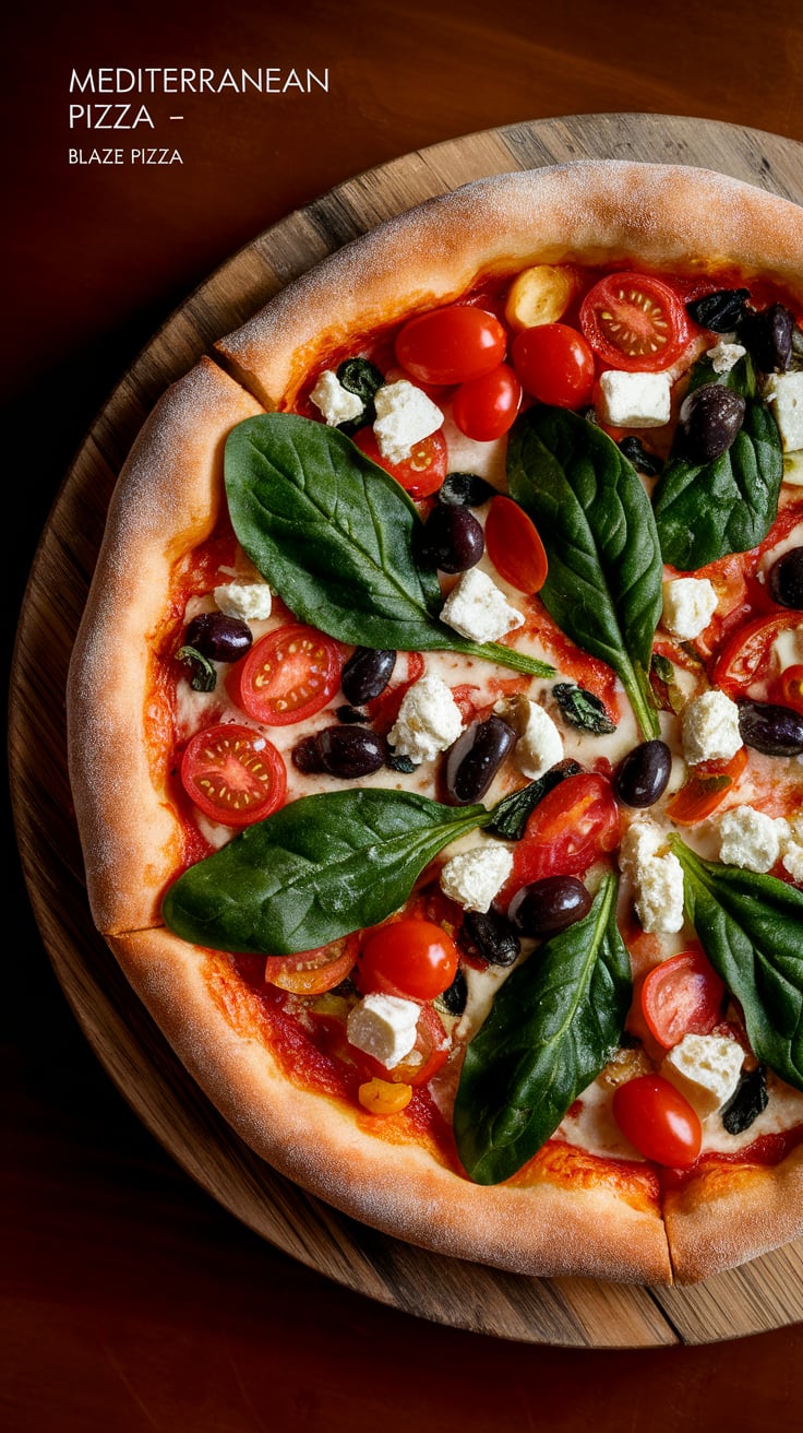 Bring the fresh, vibrant flavors of Blaze Pizza's Mediterranean Pizza to your kitchen with this easy copycat recipe. Dive into a delicious combination of sun-dried tomatoes, olives, and tangy feta cheese, all atop a perfectly crispy crust that captures the essence of the original.