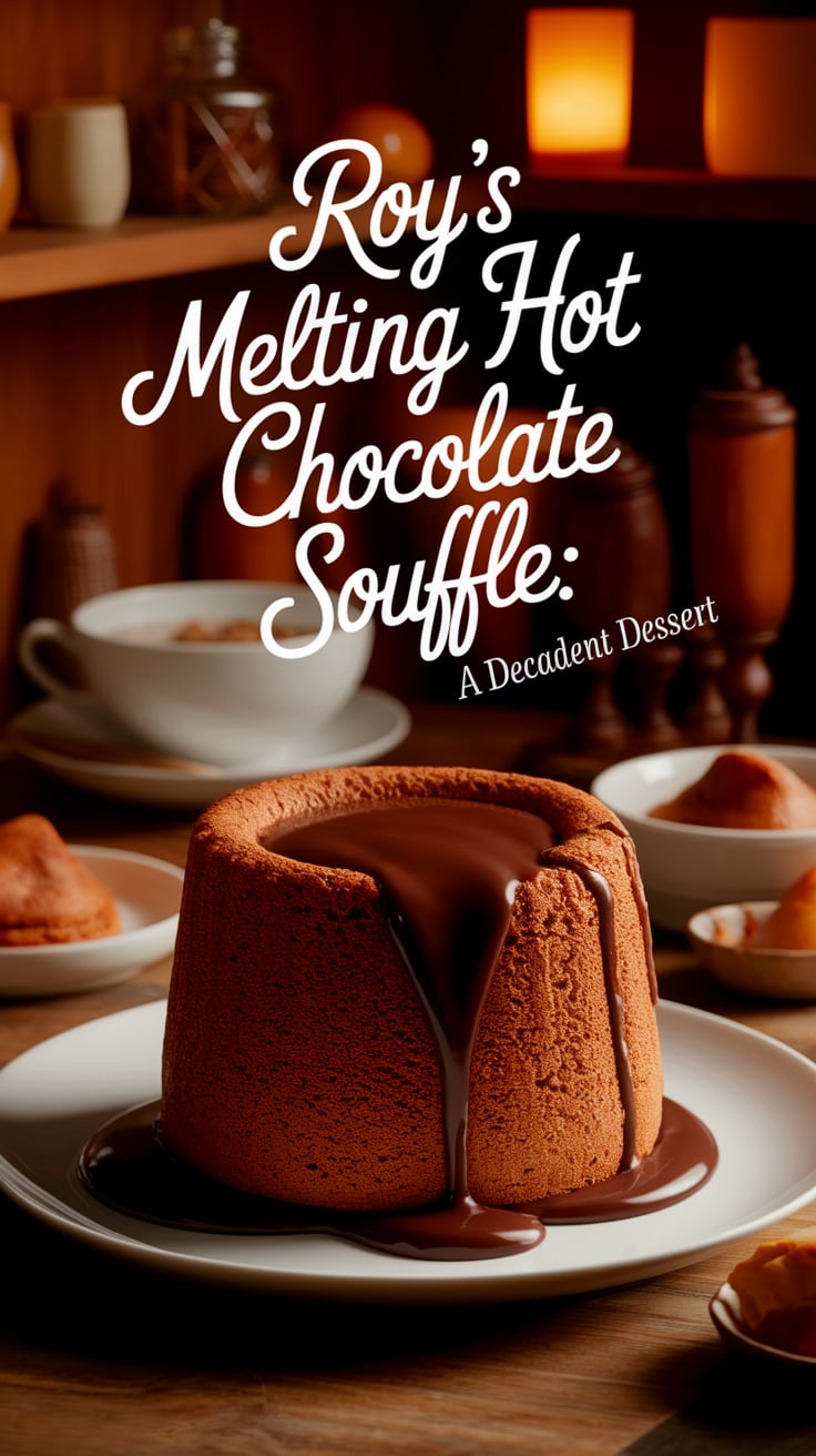 Satisfy your sweet cravings with this irresistibly decadent copycat of Roy's Melting Hot Chocolate Soufflé. Each bite captures the essence of the famous dessert, offering that same luscious, gooey center that dessert lovers adore.