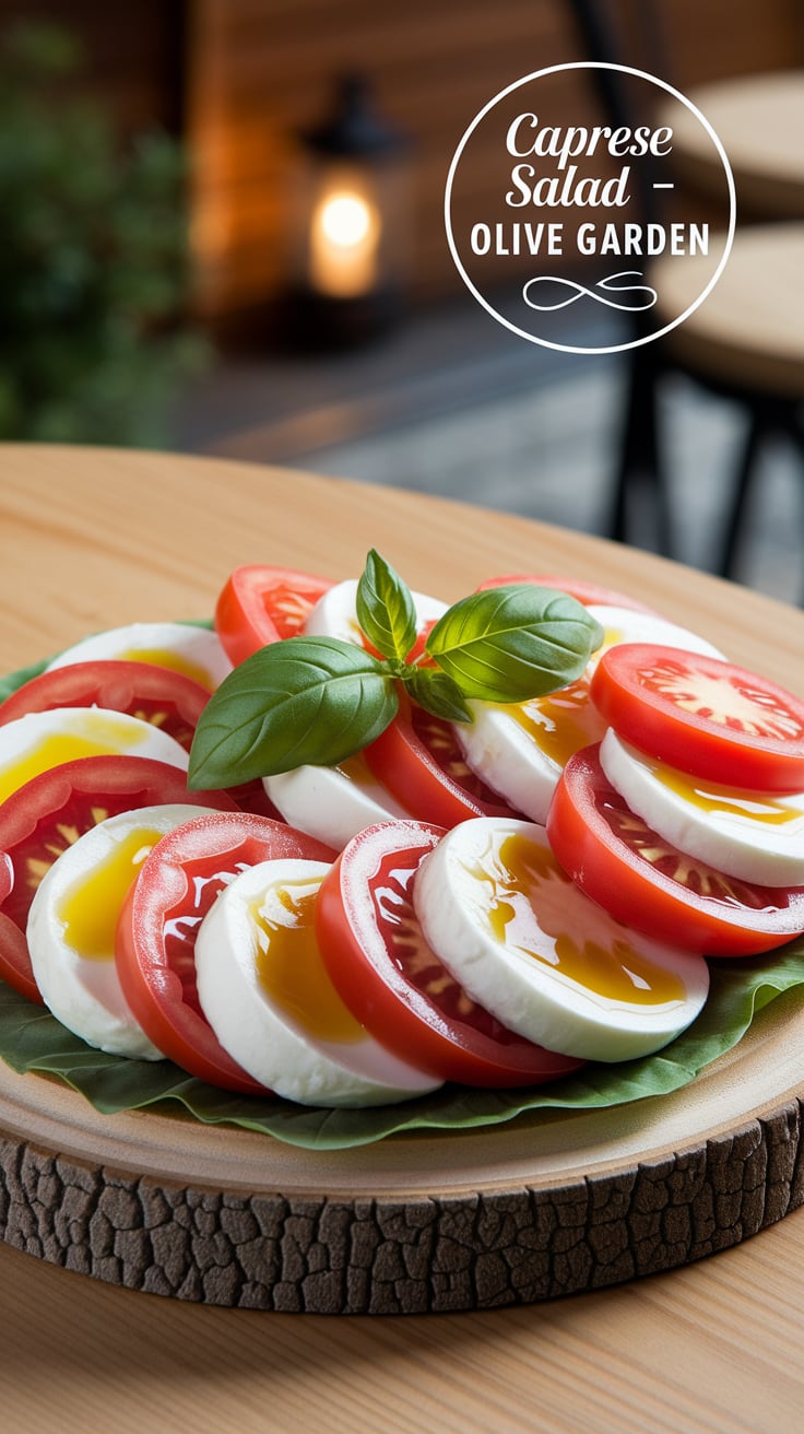 Savor the beauty of a Caprese Salad that rivals Olive Garden's iconic offering! This copycat version combines the freshest ingredients and a touch of olive oil to ensure every bite is a harmonious blend of taste and texture, perfect for impressing your guests.