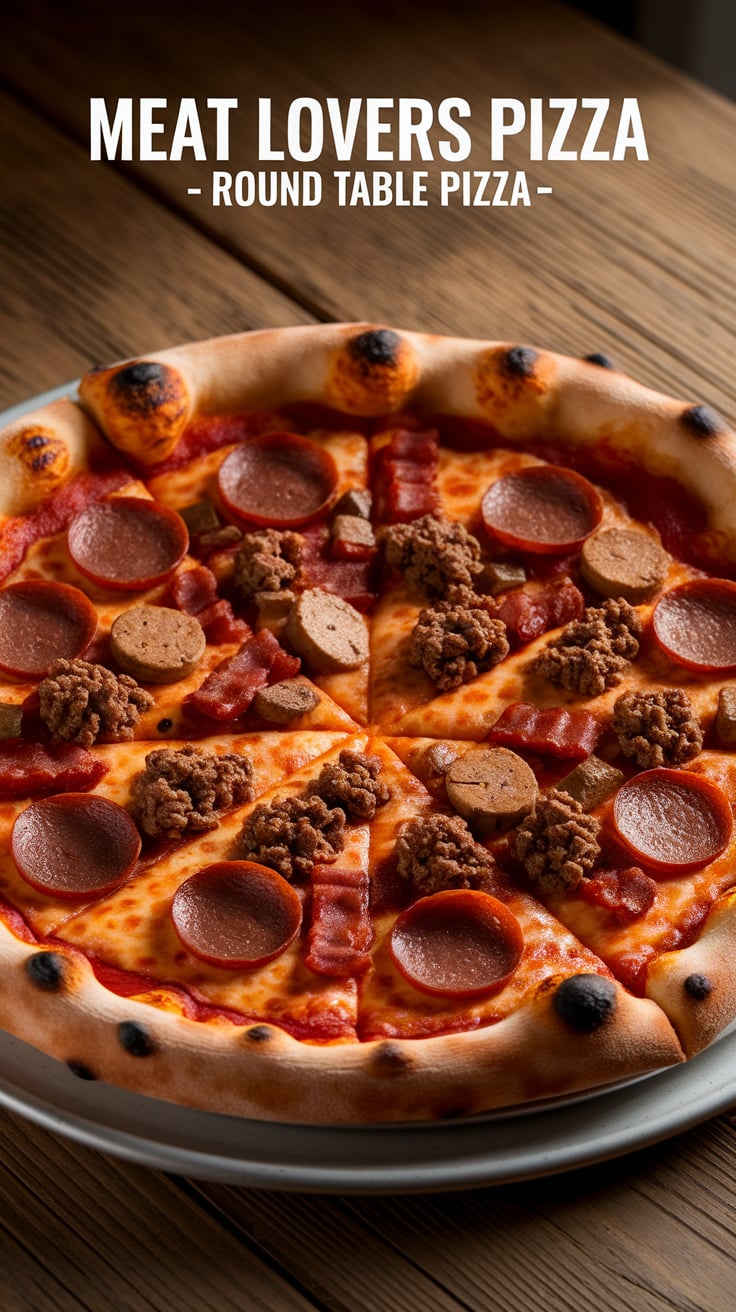 Savor the explosion of flavors as each slice delivers a hearty mix of meats and gooey cheese, creating the same satisfying experience you crave from Round Table. This recipe ensures that you get all the richness and comfort of the original without stepping out of your home.