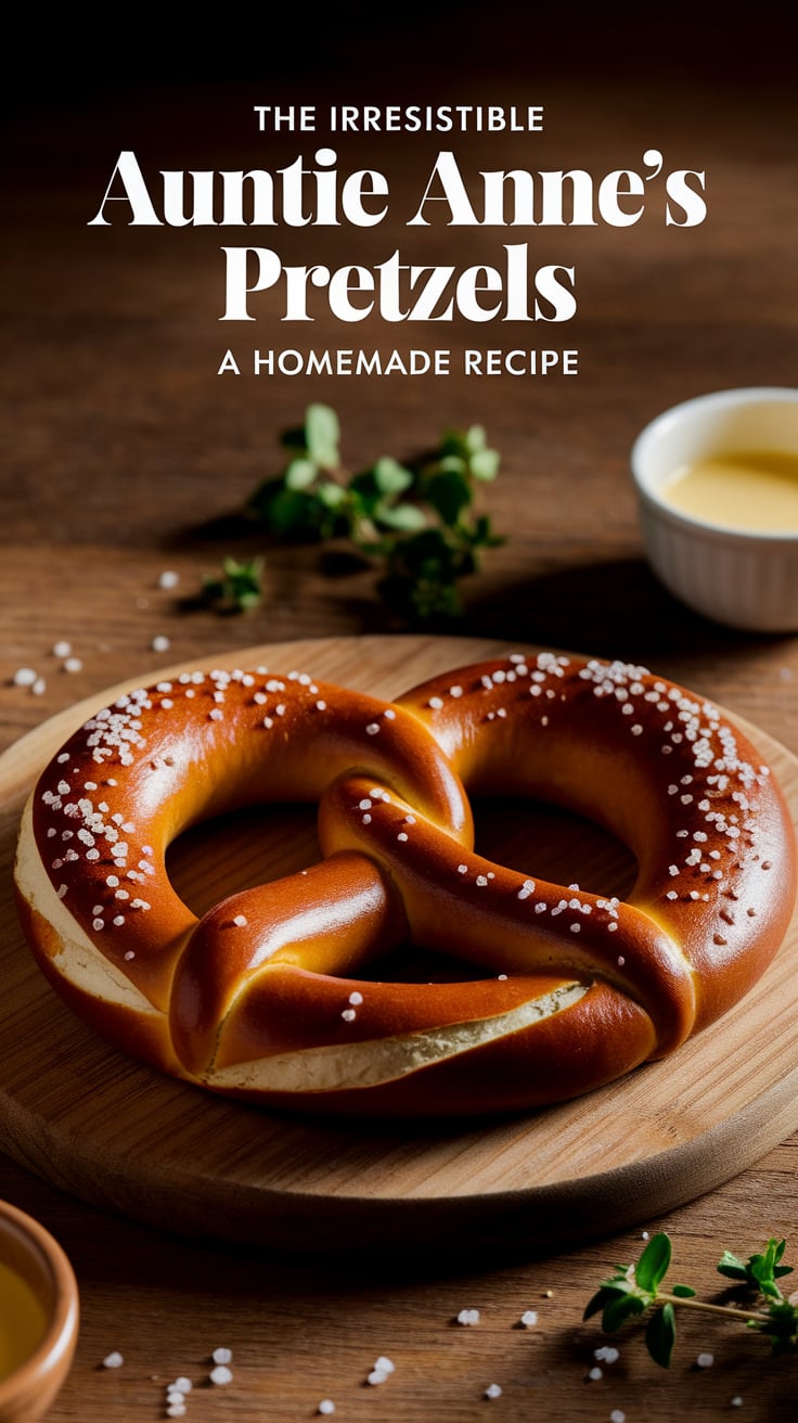 Experience the joy of Auntie Anne's pretzels in your own home with this flavorful copycat recipe. Perfectly soft and salty, these homemade delights will transport you back to the mall with every delicious bite, making them an irresistible snack.