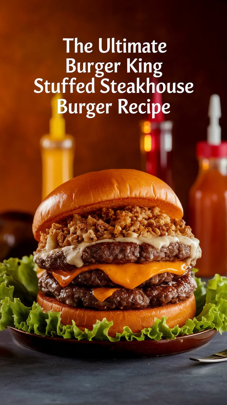 Discover the secrets to whipping up your own version of the stuffed steakhouse burger that perfectly mirrors the original's rich flavors. This recipe allows you to enjoy a gourmet burger experience without hitting the drive-thru.