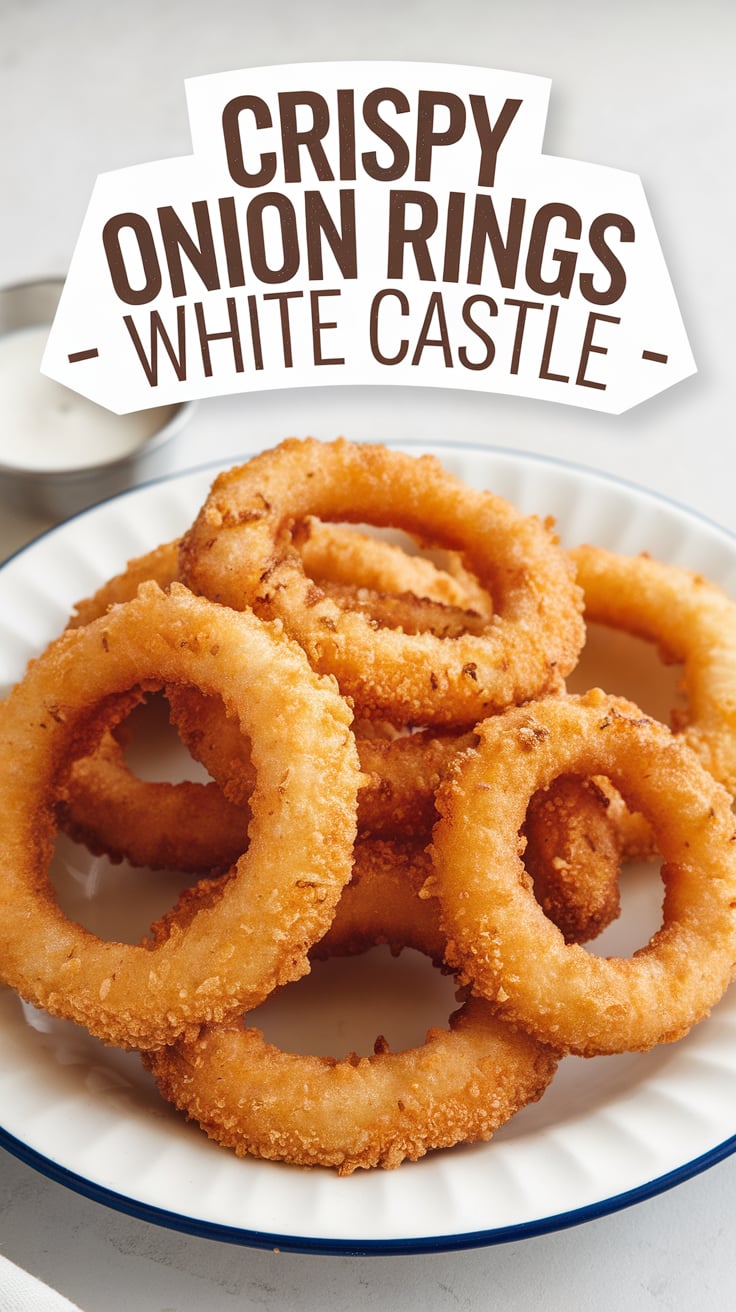 Join the fun of making Crispy Onion Rings, perfect for serving as appetizers, game-day snacks, or alongside your favorite burgers. With this copycat recipe, you’ll impress friends and family with a delicious treat that captures the essence of White Castle’s iconic offering.