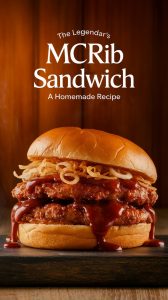 Enjoy the same deliciousness that has made the McRib a cult classic with this simple, homemade recipe. With tender meat and a rich barbecue sauce, you’ll be transported back to the fast-food joint with every satisfying bite.