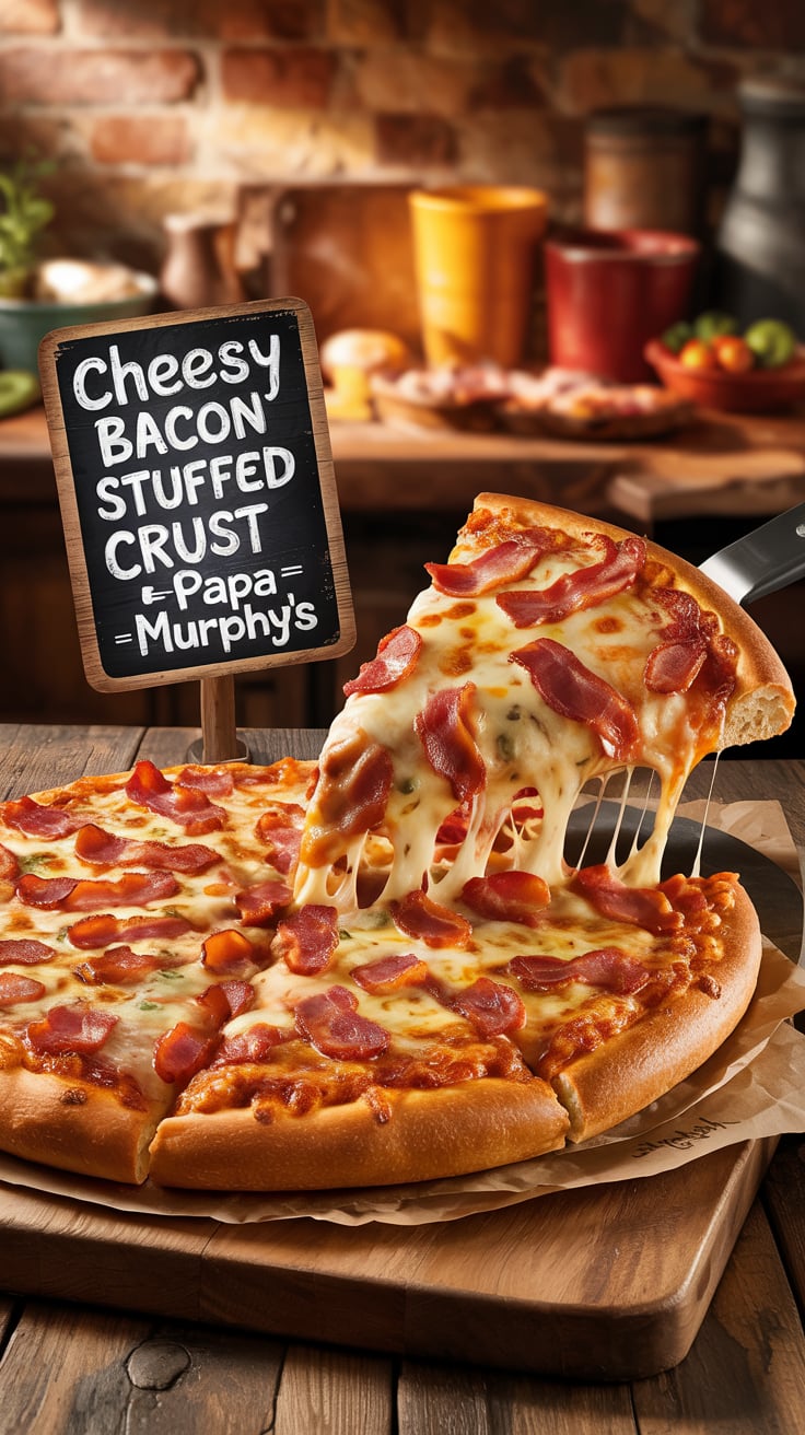 Discover how to make Papa Murphy’s Cheesy Bacon Stuffed Crust at home with this copycat recipe that delivers the same irresistible, gooey cheese and crispy bacon flavors.