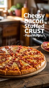 Indulge in the rich, crispy, and cheesy perfection of Papa Murphy’s Cheesy Bacon Stuffed Crust pizza made easy with this authentic copycat recipe.