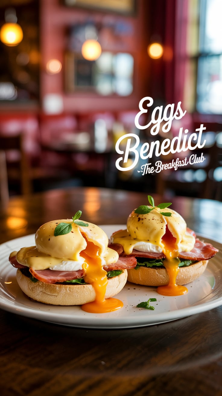 Recreate the magic of The Breakfast Club's famed Eggs Benedict with this easy-to-follow recipe that guarantees restaurant-quality taste at home. Imagine the rich hollandaise sauce cascading over perfectly poached eggs, all layered atop a crispy muffin. You won't believe how simple it is to indulge in this breakfast classic!