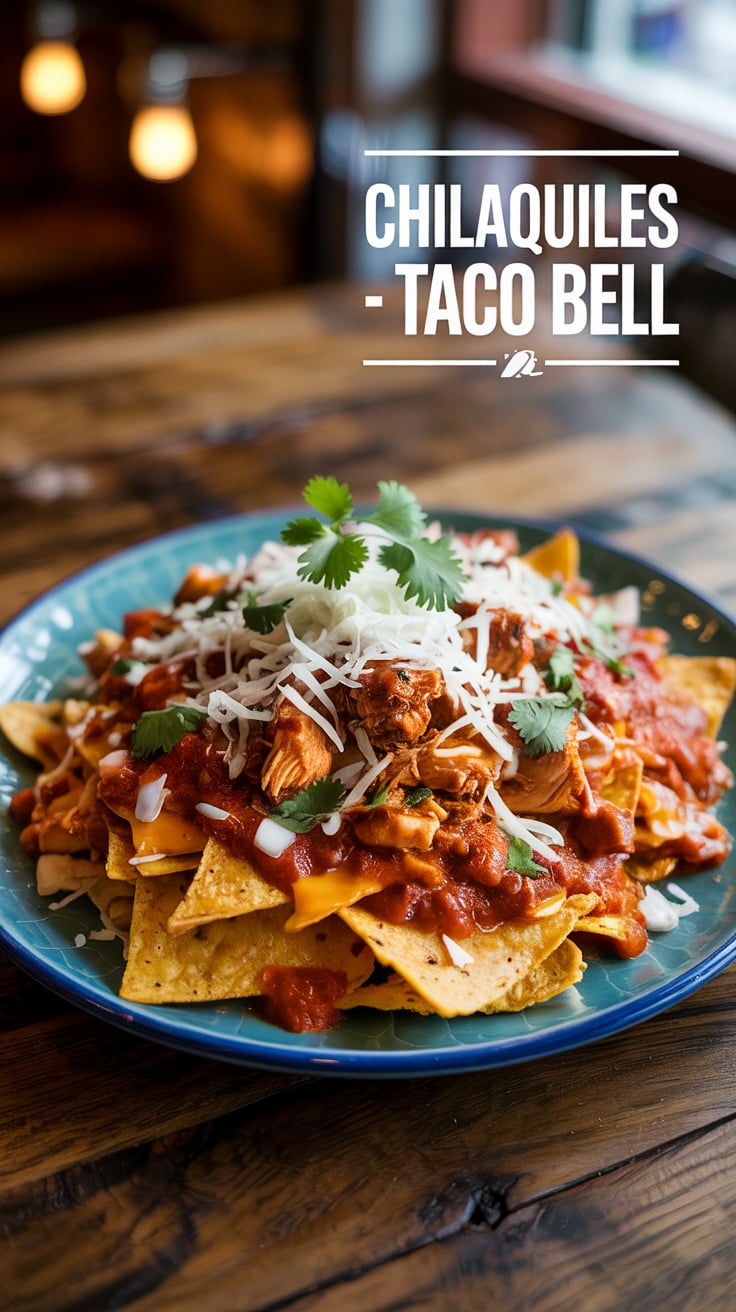 Elevate your breakfast game with this copycat recipe for Taco Bell's Chilaquiles, where every bite is a festival of flavors. Crispy tortilla chips, zesty salsa, and gooey cheese come together to recreate that iconic taste, allowing you to enjoy this satisfying dish from the comfort of your home.