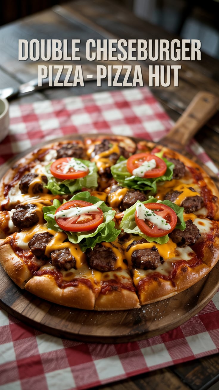 Bring the perfect blend of savory burger flavors and melty cheese from Pizza Hut’s Double Cheeseburger Pizza to your kitchen with this easy-to-make copycat recipe.