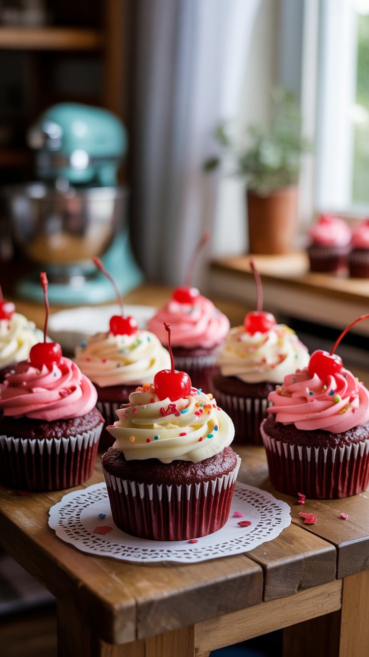 Experience bakery-quality red velvet cupcakes at home with this spot-on Sprinkles copycat, complete with a rich cocoa flavor and tangy cream cheese frosting.