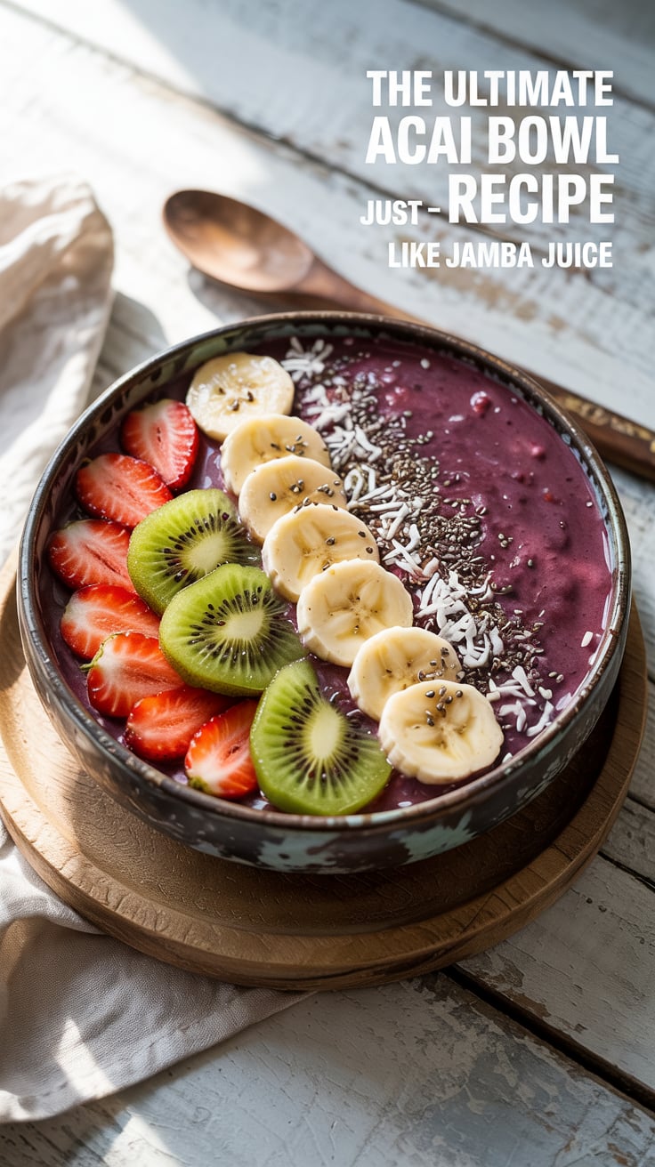 Why pay for takeout when you can whip up Jamba Juice’s Ultimate Acai Bowl yourself? This delightful copycat recipe captures all the flavors you love, from the rich acai base to the assortment of fresh fruits and granola. It’s a nutritious and satisfying meal that will have you coming back for more!