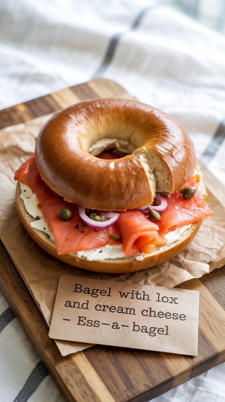 Experience the iconic taste of Ess-a-Bagel's Bagel with Lox and Cream Cheese right in your own kitchen with this delightful copycat recipe. With freshly toasted bagels, rich cream cheese, and flavorful lox, every bite will transport you to your favorite deli, making brunch a luxurious affair.