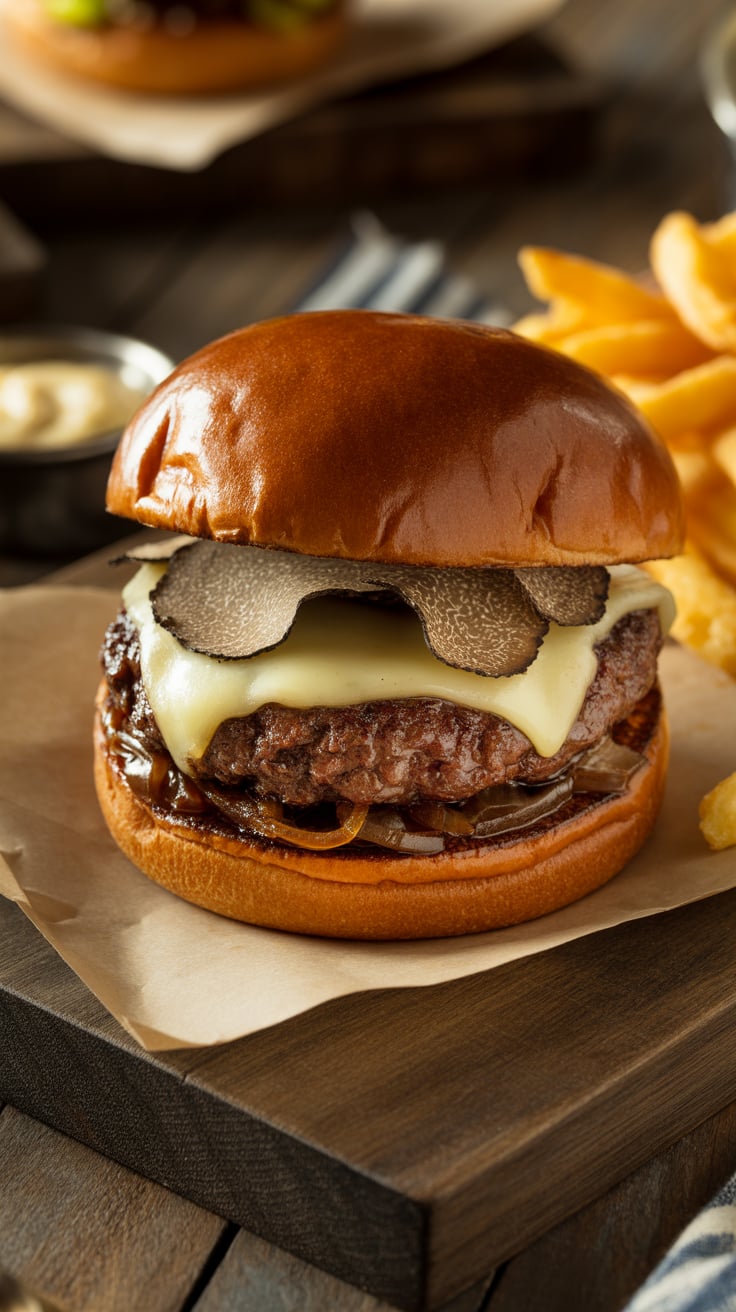 Indulge in gourmet flavors at home with our Truffle Burger recipe, inspired by the iconic Black Tap creation! This copycat version combines juicy beef with a rich truffle aioli and decadent toppings, delivering a taste sensation that will elevate your burger game to new heights.