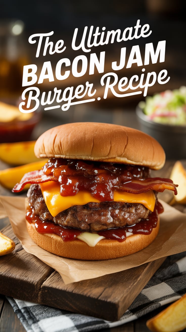 Craving a burger that goes above and beyond? Our Ultimate Bacon Jam Burger mimics the beloved restaurant classic, combining juicy beef patties with luscious bacon jam and fresh toppings. Each bite is a perfect harmony of smoky sweetness that will leave you wanting more!