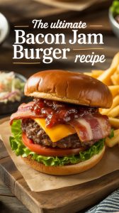 Experience the magic of a burger like no other with our Ultimate Bacon Jam Burger recipe. Capturing the same bold flavors as the original, this copycat dish features layers of rich bacon jam, juicy beef, and fresh toppings, ensuring a mouthwatering experience with every bite!