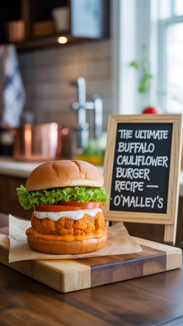 Dive into the bold flavors of our Ultimate Buffalo Cauliflower Burger, a perfect copycat of O'Malley’s beloved dish! Each crispy cauliflower bite drenched in spicy buffalo sauce packs a punch that transports you straight to your favorite Irish pub, right in the comfort of your own home.