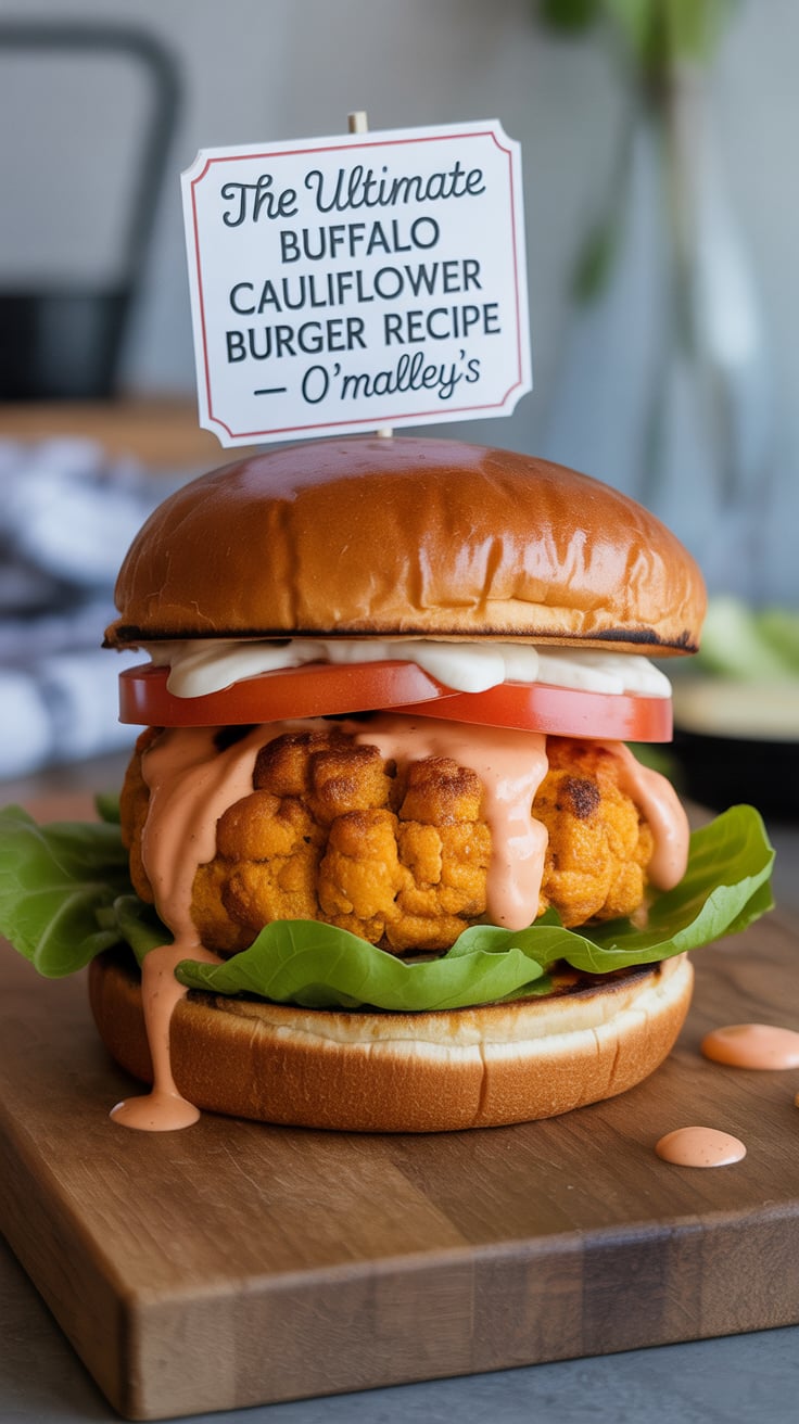 Craving that unforgettable taste of O'Malley's Buffalo Cauliflower Burger? Look no further! This homemade version captures the same delightful crunch and fiery flavor, making it just as satisfying as the original. Get ready to impress your taste buds with this fun twist on a classic burger.