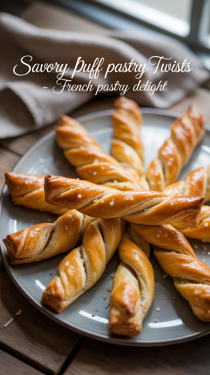 Transform your snack time with these Savory Puff Pastry Twists, inspired by the classic offerings from French Pastry Delight. Each twist comes loaded with enticing herbs and spices, making them a flavorful addition to any gathering or a delightful treat just for you.