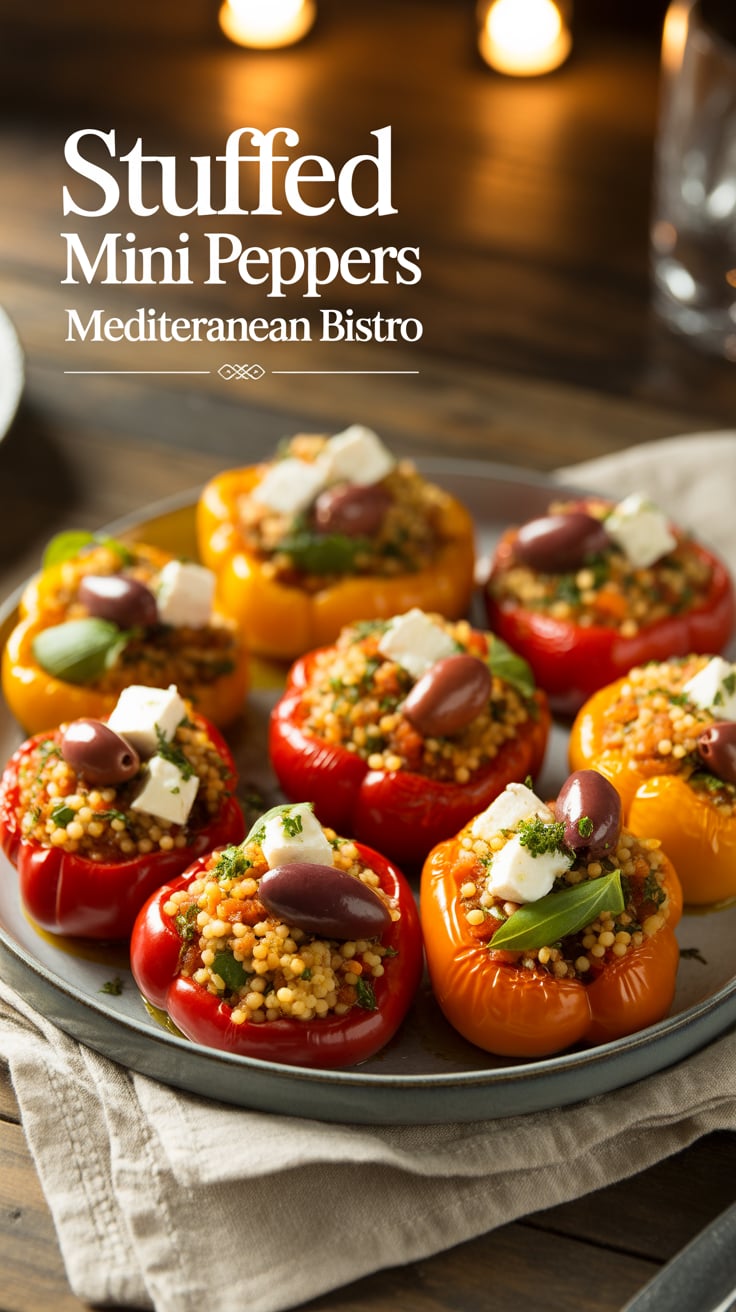 Get ready to elevate your appetizer game! These stuffed mini peppers are a perfect homage to the Mediterranean bistro classic, packed with flavors that sing and aromas that waft like you're dining under the sun in a local café.