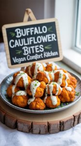 Experience the ultimate plant-based comfort food with these Buffalo Cauliflower Bites, made to capture the essence of your go-to vegan dish. With each spicy, tangy bite, you'll forget you're missing out on meat, as they deliver all the satisfaction you crave!