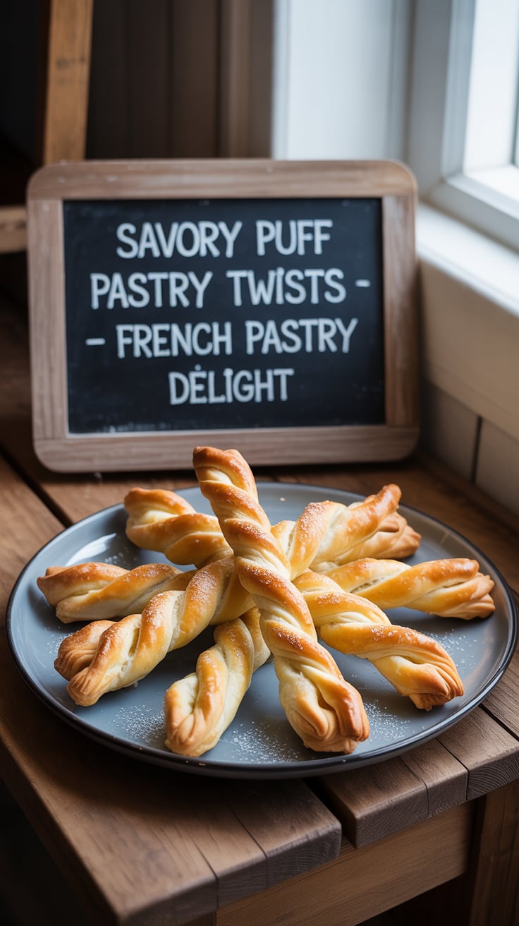 Indulge in the irresistible crunch of Savory Puff Pastry Twists that perfectly capture the essence of your favorite treat from French Pastry Delight. Flaky and golden, these twists are packed with rich flavors that make them an irresistible snack or appetizer.